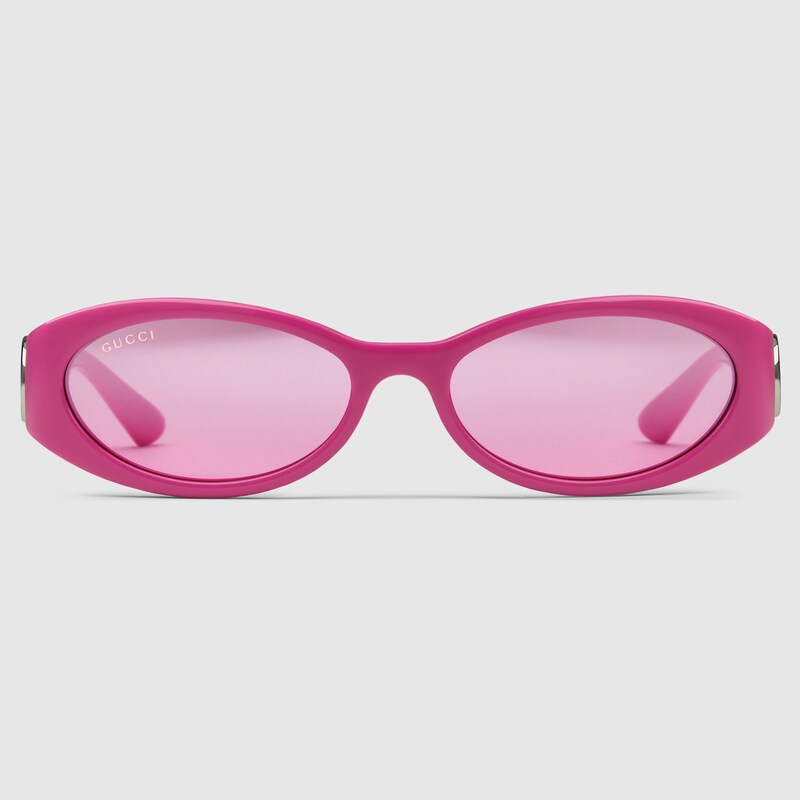 Gucci Oval Frame Sunglasses In Pink
