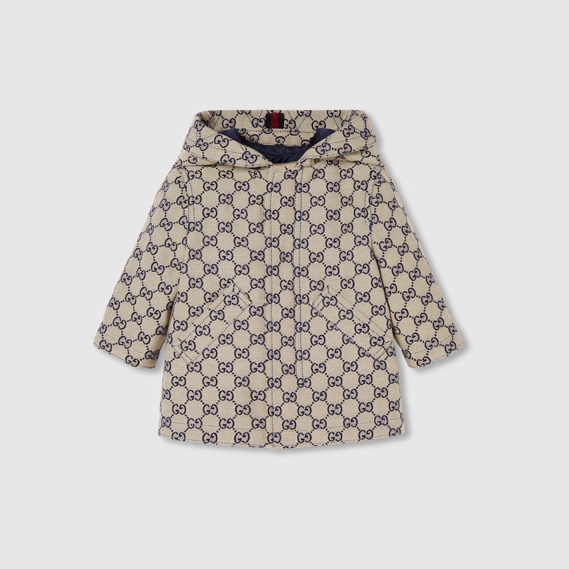 Baby GG canvas hooded zip jacket