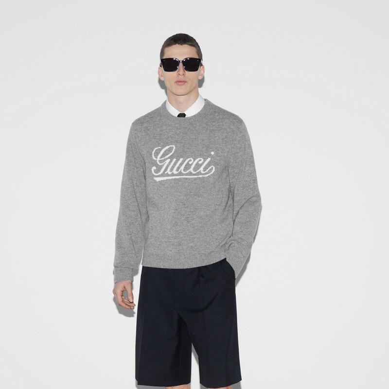 Gucci Wool Sweater With Gucci Intarsia | Thumbnail 3 Gucci Wool Sweater With Gucci Intarsia | Thumbnail 3