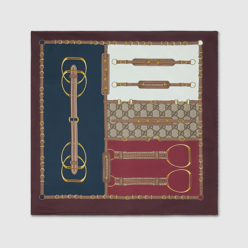 Gucci Printed Silk Twill Carré | Thumbnail 2 Gucci Printed Silk Twill Carré | Thumbnail 2
