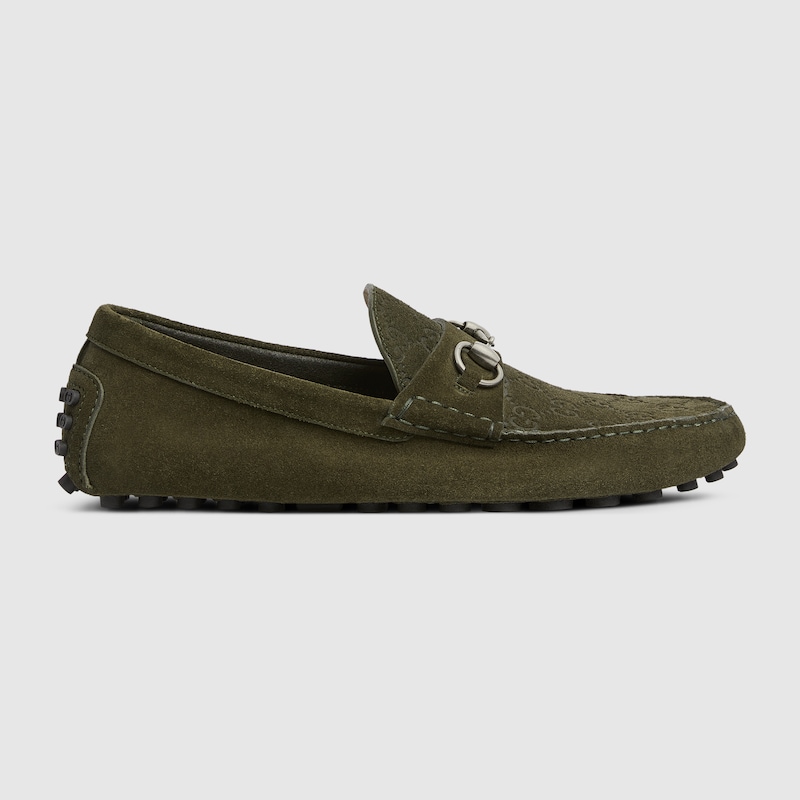 Gucci Men's Driver With Horsebit In Green