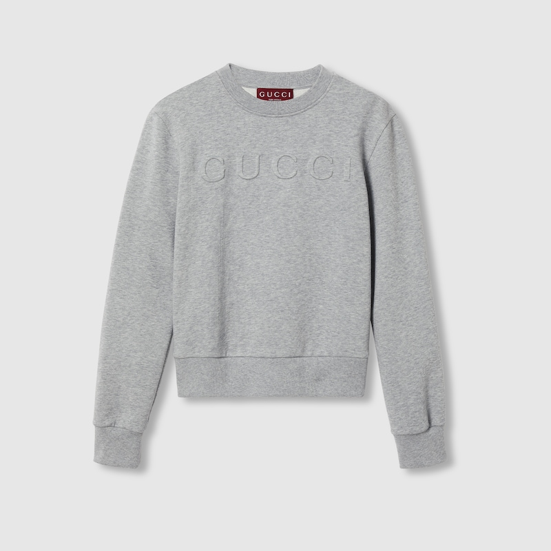 GUCCI GUCCI COTTON JERSEY EMBOSSED SWEATSHIRT 