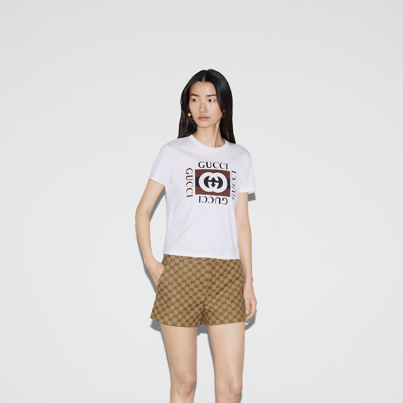 Gucci Printed Cotton Jersey T-shirt | Thumbnail 3 Gucci Printed Cotton Jersey T-shirt | Thumbnail 3