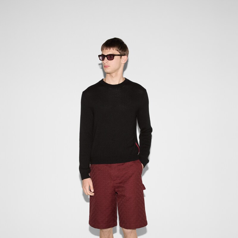 Gucci Cashmere Sweater With Web Intarsia | Thumbnail 3 Gucci Cashmere Sweater With Web Intarsia | Thumbnail 3