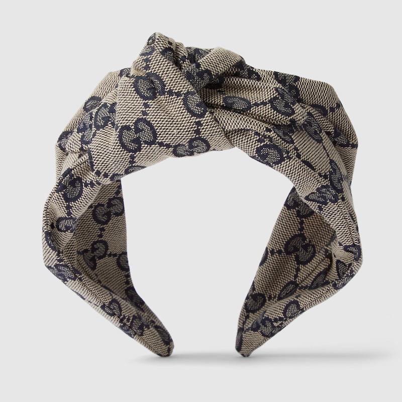 Gucci Gg Canvas Headband In Blue