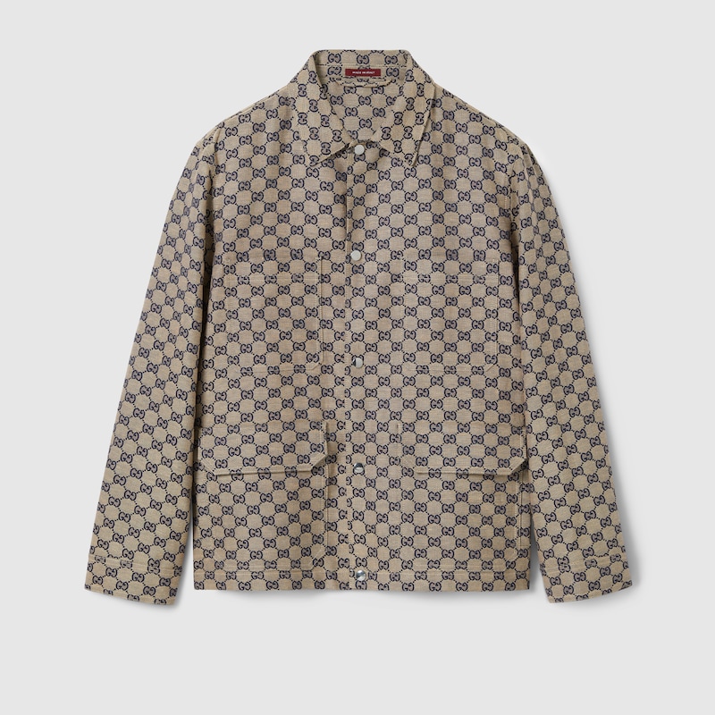GG Linen Blend Canvas Jacket GG Linen Blend Canvas Jacket