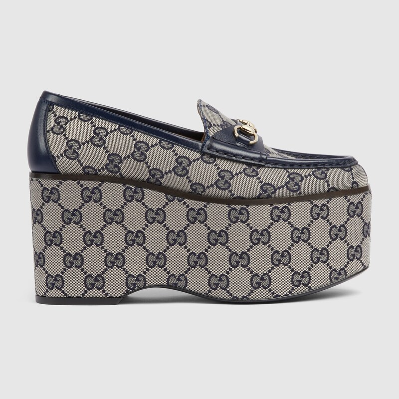 786009 FADC1 4062 001 100 0000 Light Mocassino donna con plateau e Morsetto Gucci