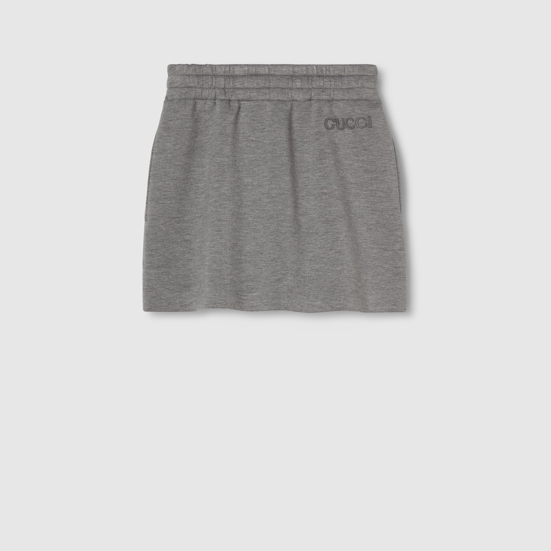 Gucci Viscose Jersey Mini Skirt In Grey