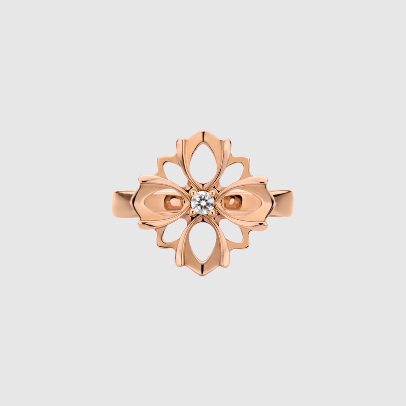 Gucci Flora 18k Diamond Ring In Gold
