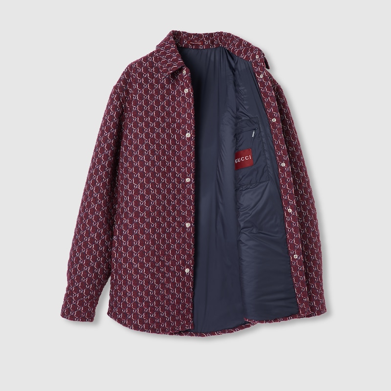Gucci Bouclé wool jacquard shirt with GG Shadow | Yorkdale Mall