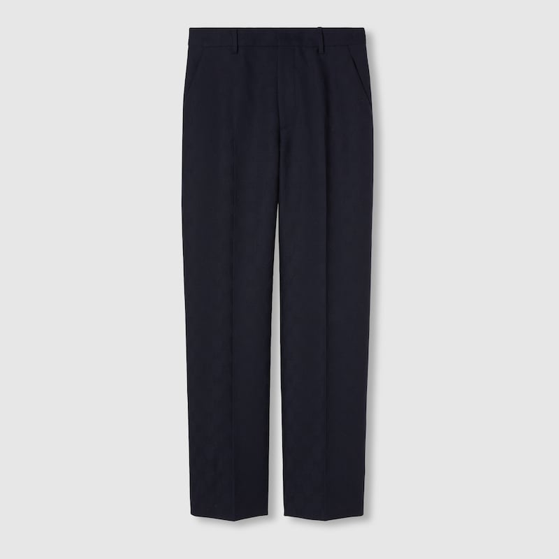Gucci Gg Wool Pant In Blue