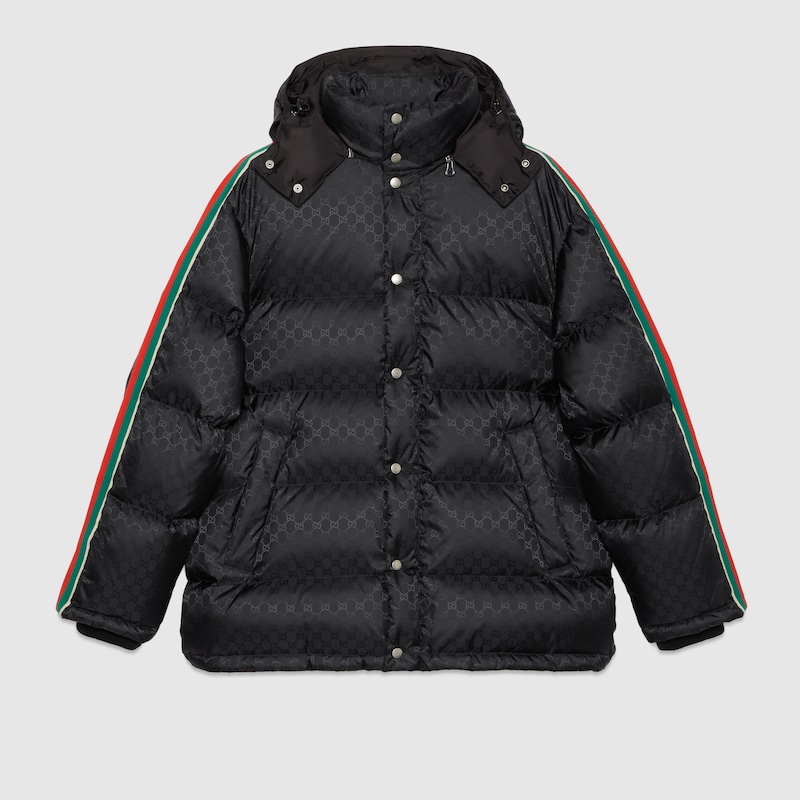 Gucci gg jacquard nylon padded coat on sale