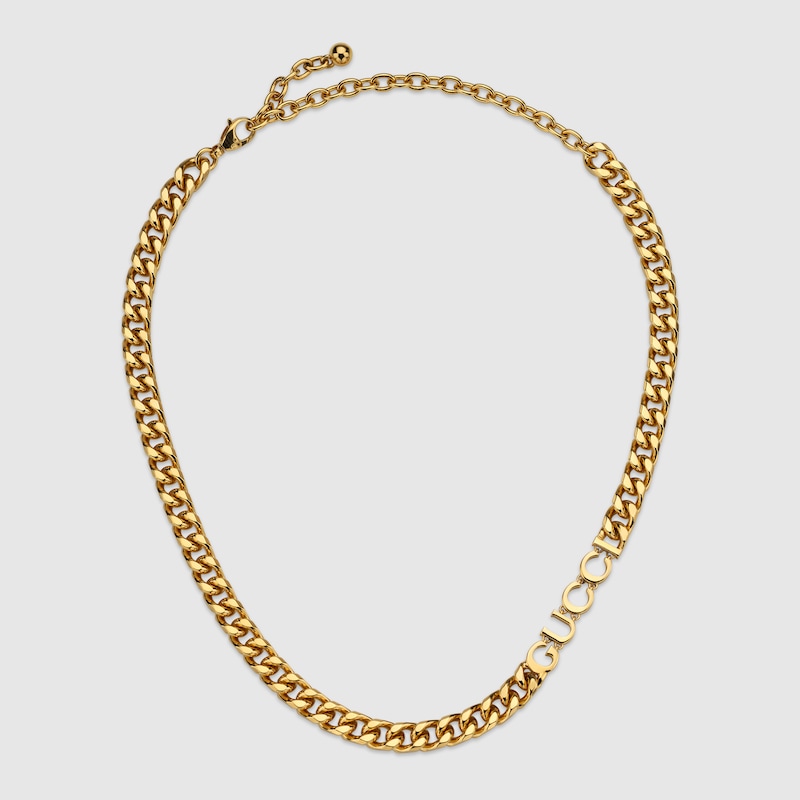 Chain necklace with Gucci script