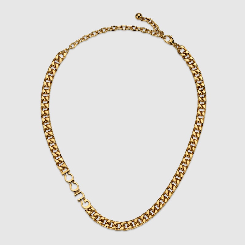 Chain necklace with Gucci script