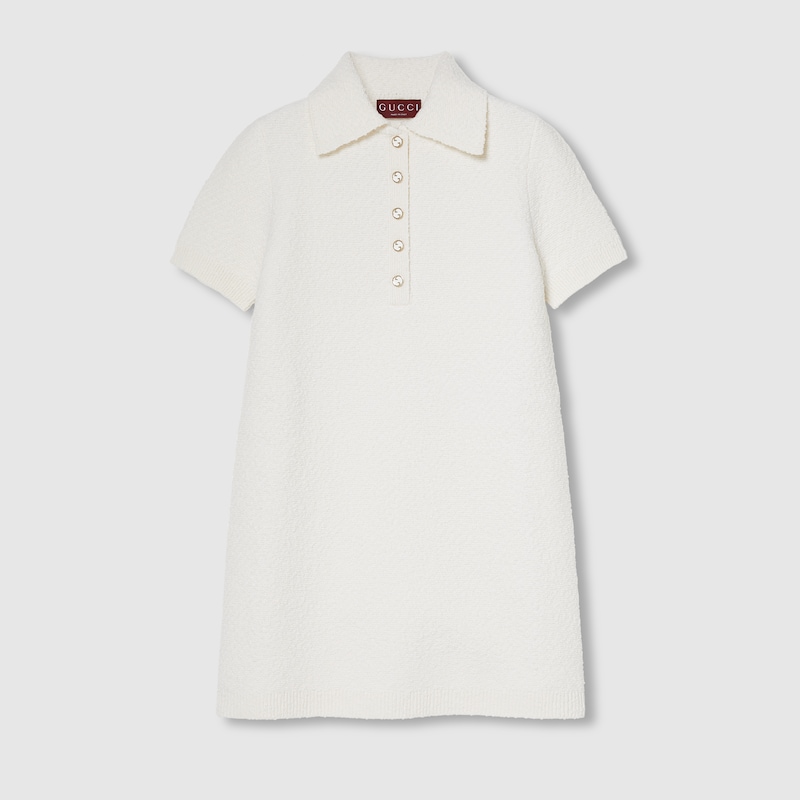 Wool bouclé polo dress