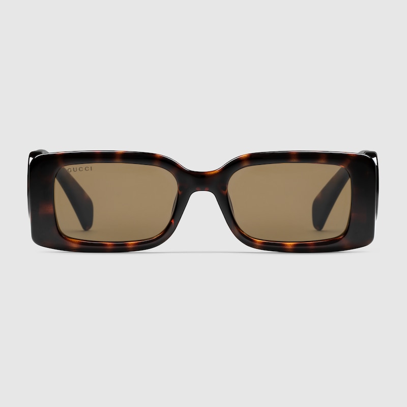Gucci Rectangular Frame Sunglasses In Brown