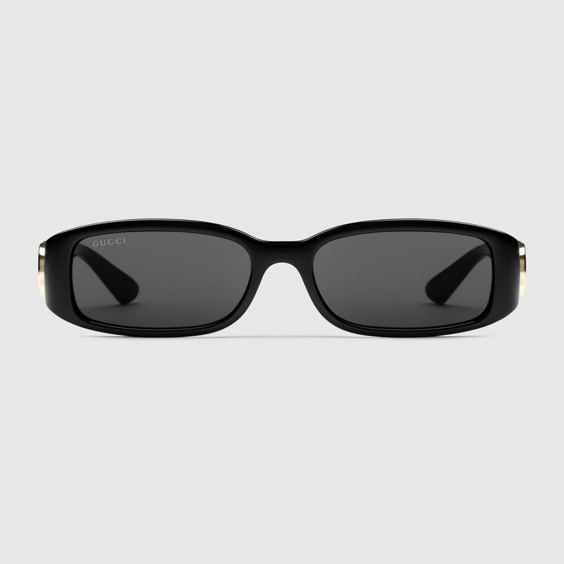 Gucci Rectangular Frame Sunglasses In Black
