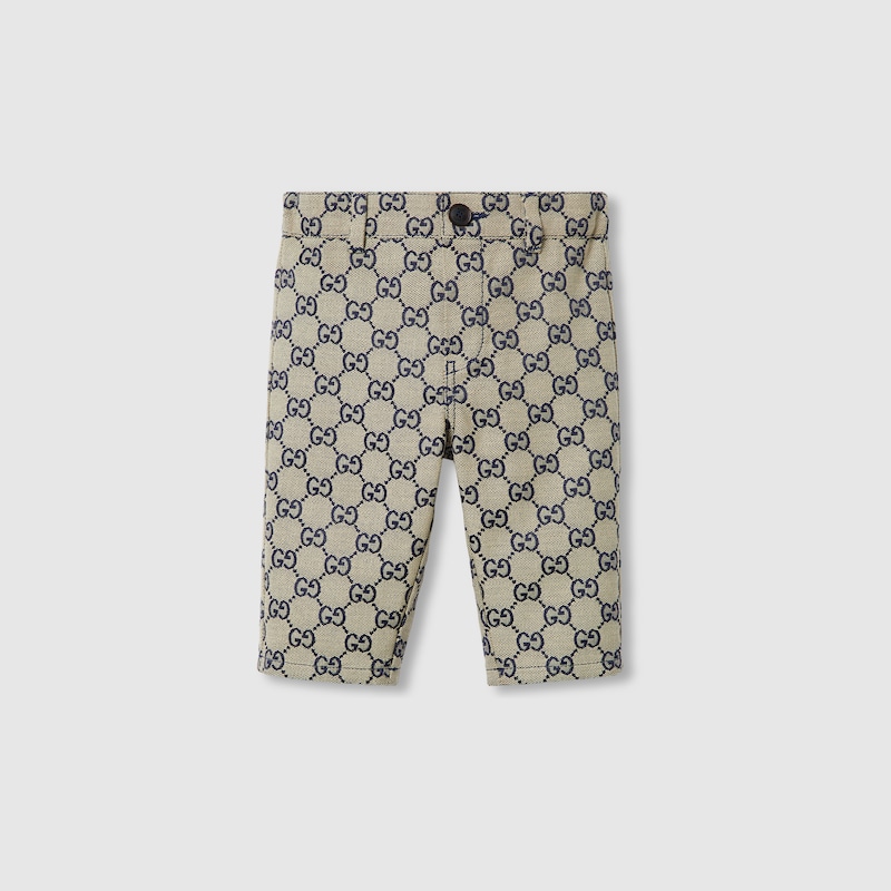 Gucci Babies' Gg Canvas Pant In Beige