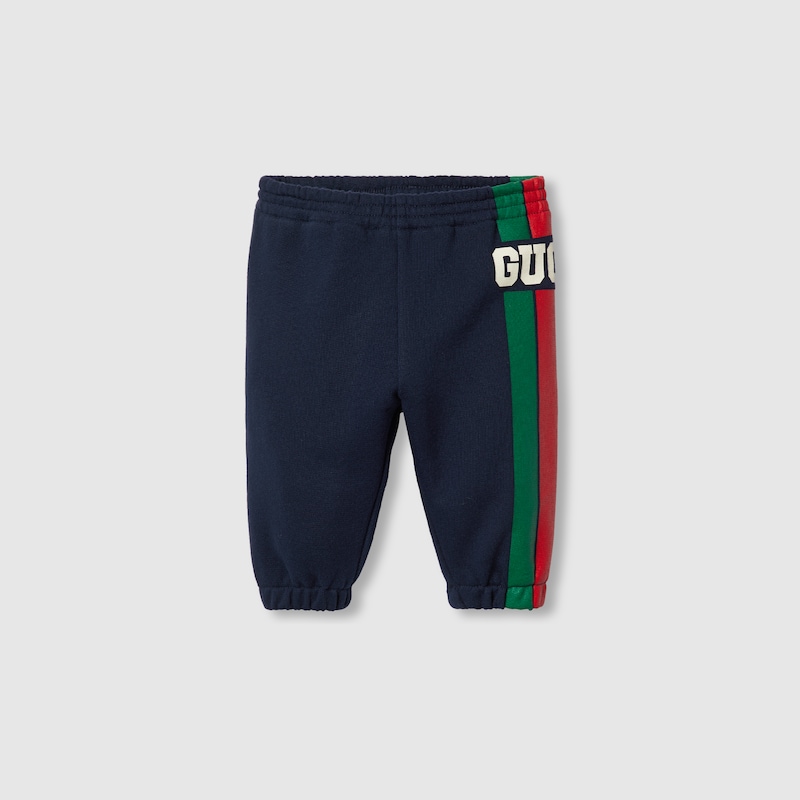 Gucci Babies' Cotton Jogging Pant In Blue