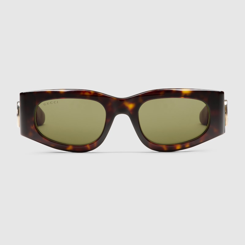 Gucci Rectangular Frame Sunglasses In Brown