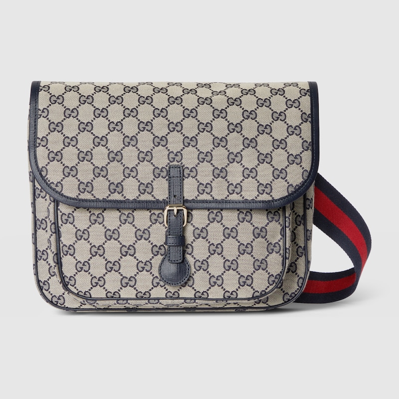 Gucci Gg Canvas Messenger Bag In Blue