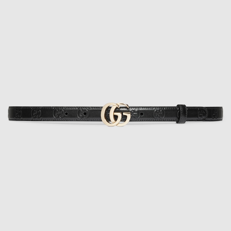 Gucci Gg Milano Thin Belt In Black