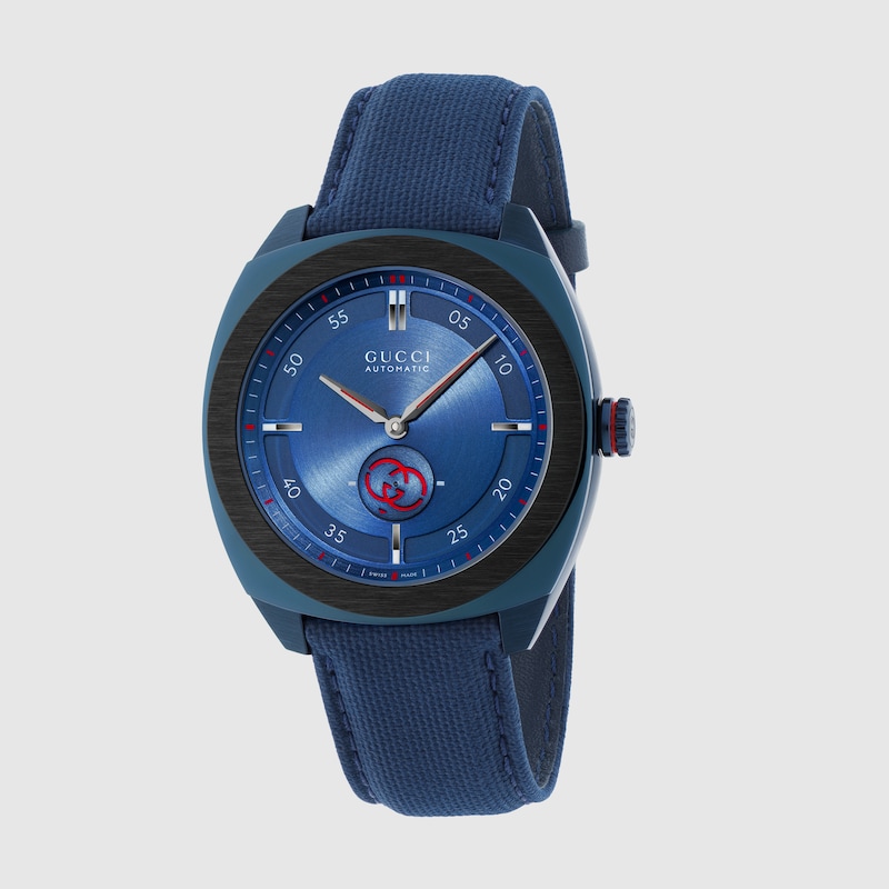 Gucci Interlocking Watch In Blue