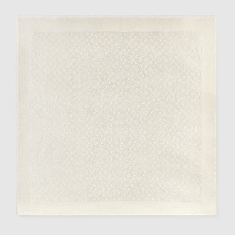 GG silk cotton jacquard shawl