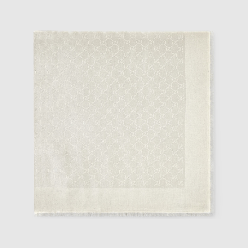 GG silk cotton jacquard shawl