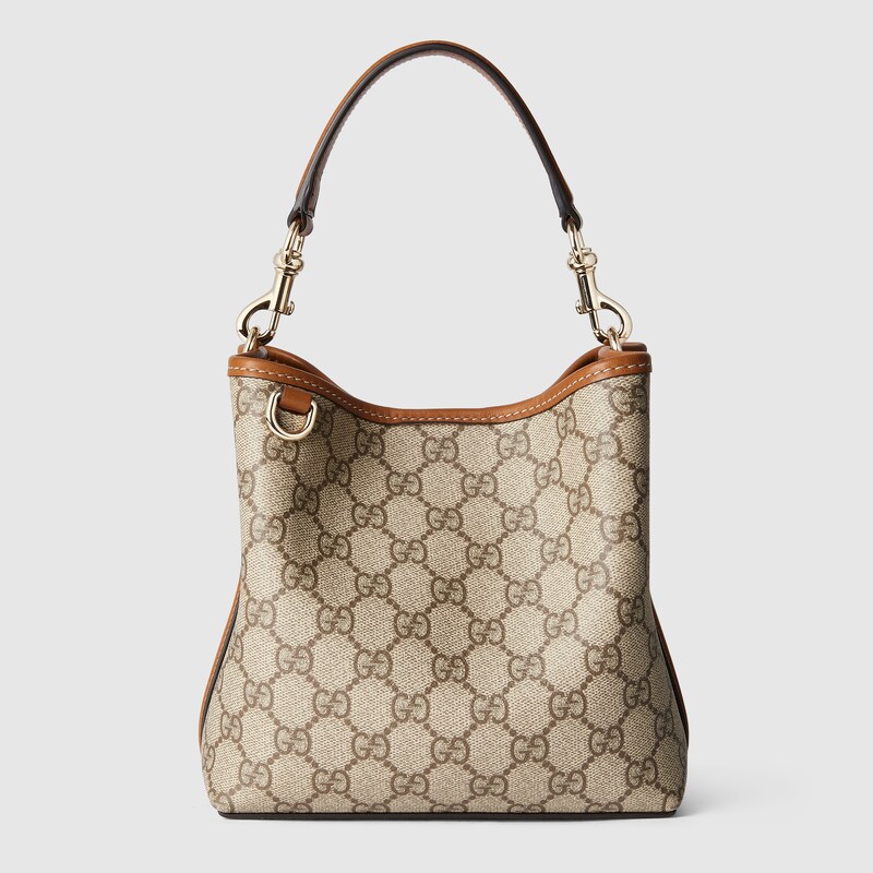 Gucci Gg Emblem Series Mini Bucket Bag In Beige