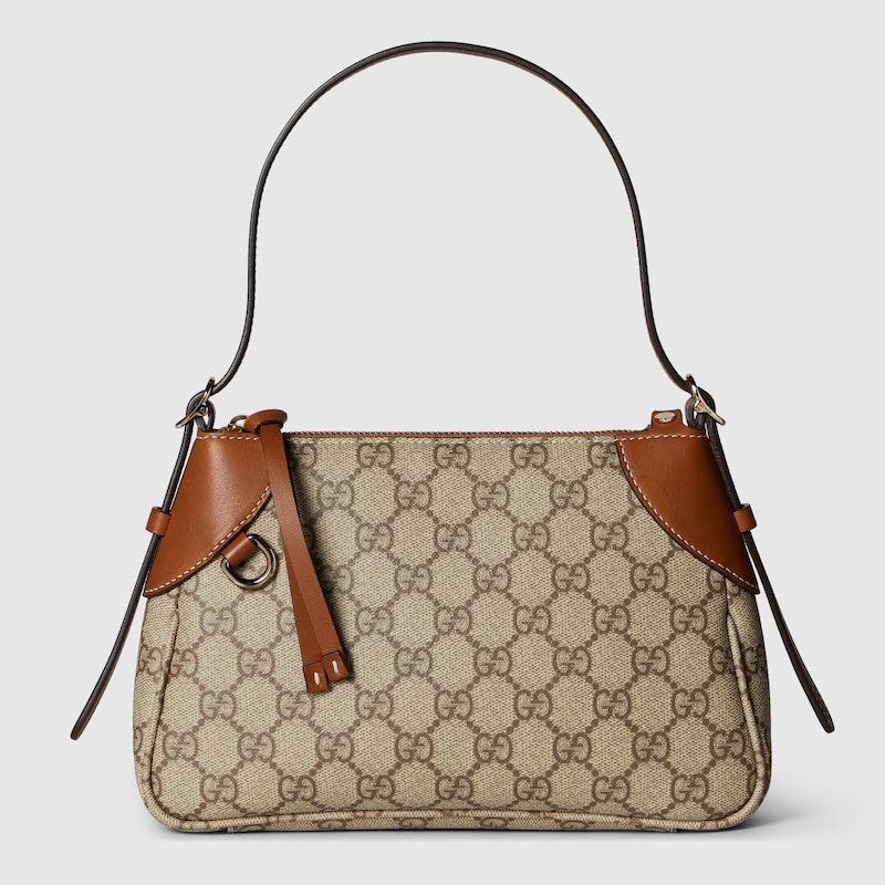 Gucci Gg Emblem Small Shoulder Bag In Beige
