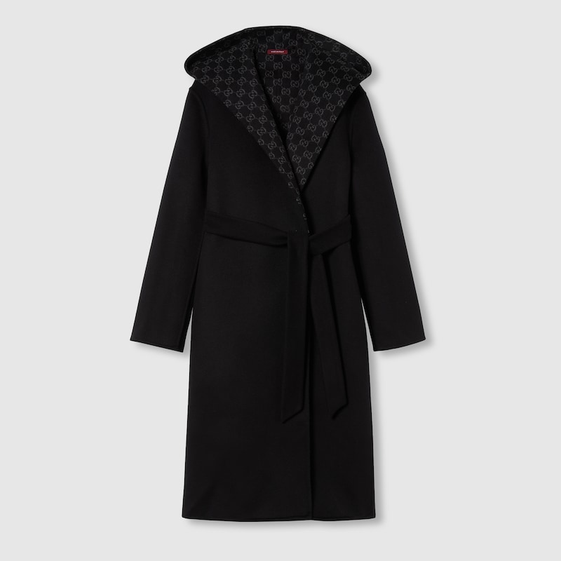 Gucci Reversible Gg Silk Wool Blend Coat