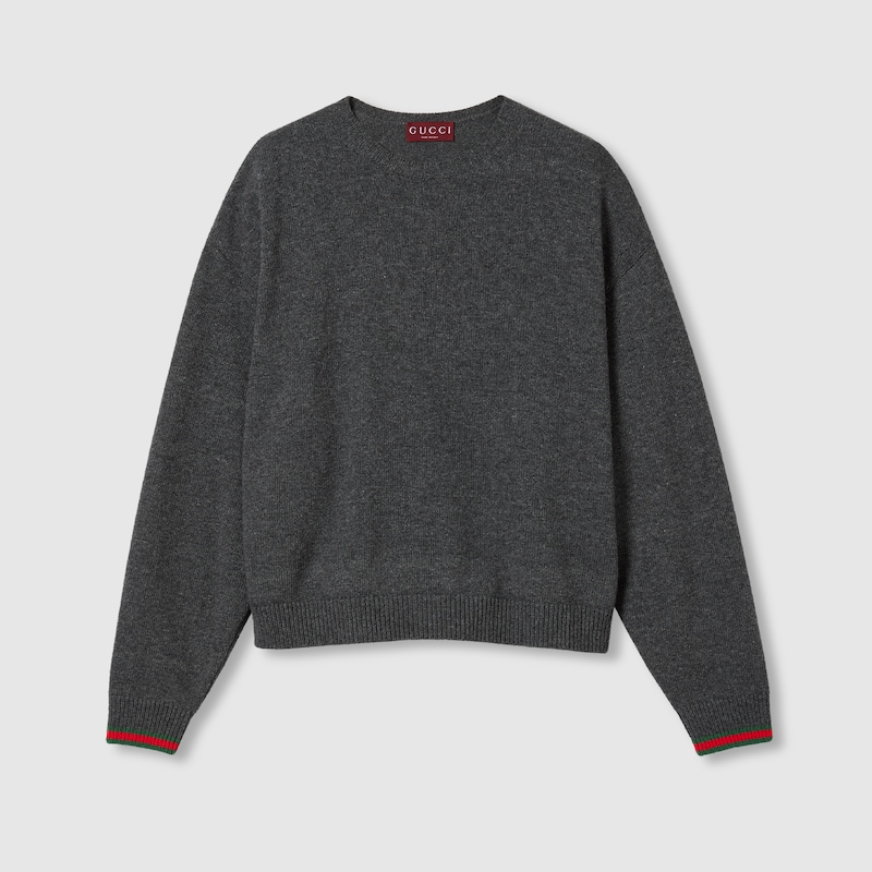 Shop Gucci Wool And Cashmere Top In Grey