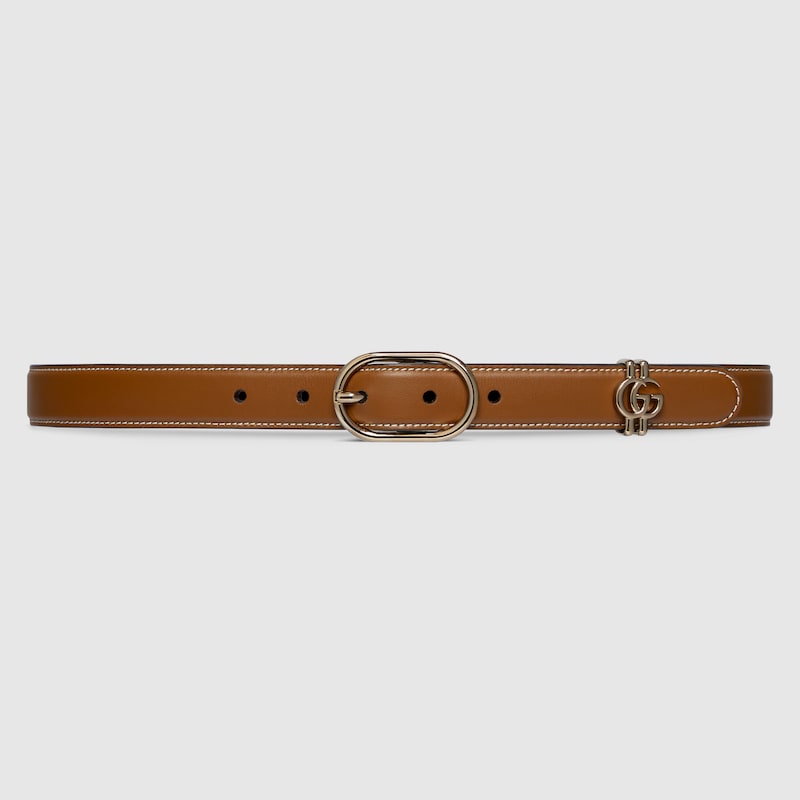 Gucci Belt With Oval Buckle In Brown