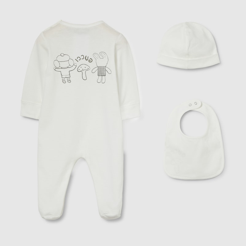Baby printed three-piece gift set