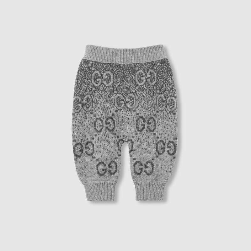 Gucci Gg Wool Jacquard Pant In Gray
