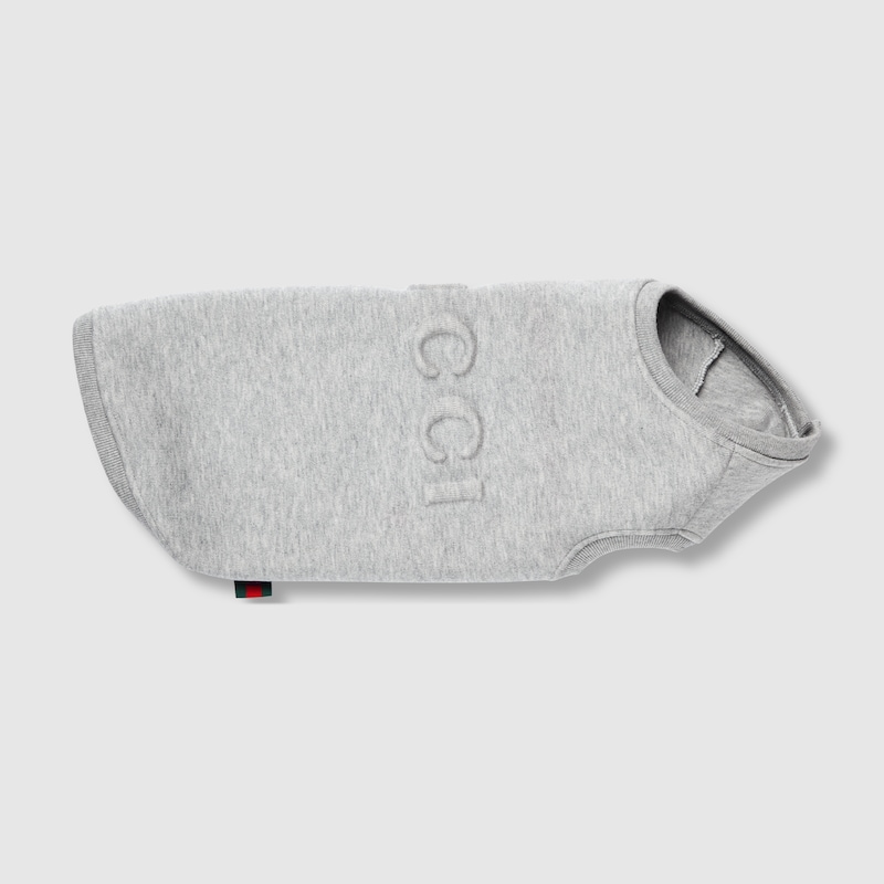Gucci Embossed Cotton Pet Sweatshirt In Grey