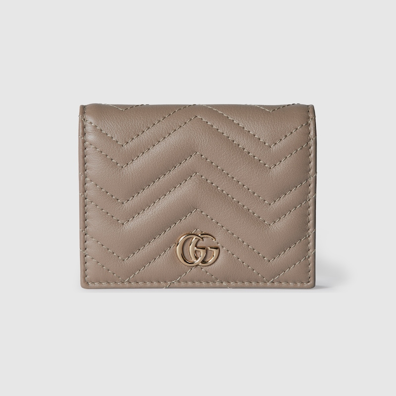 Gucci Gg Marmont Card Case Wallet In Brown