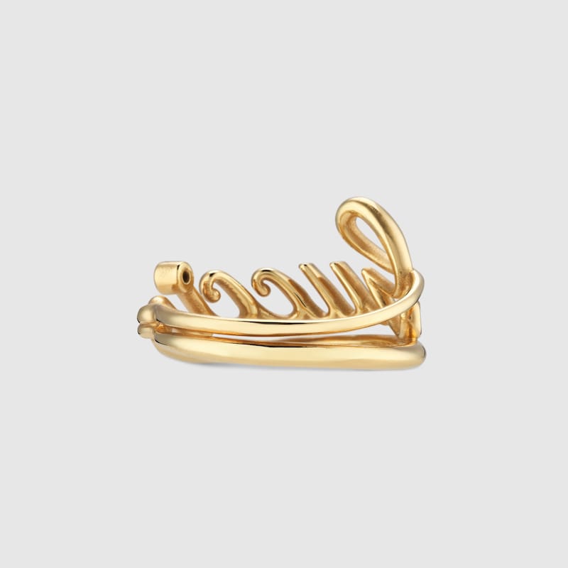 Wide ring with Gucci script