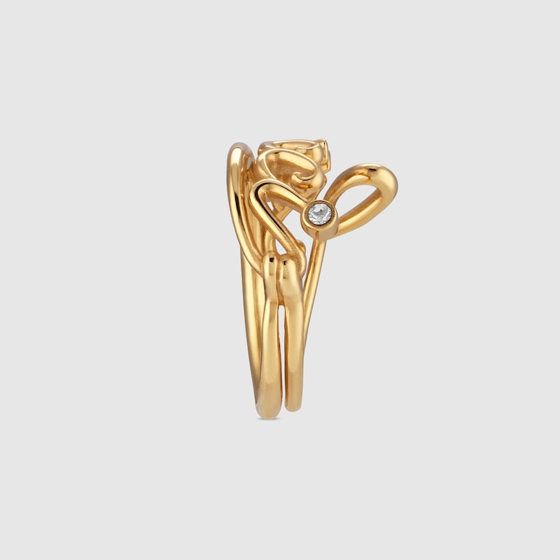Wide ring with Gucci script