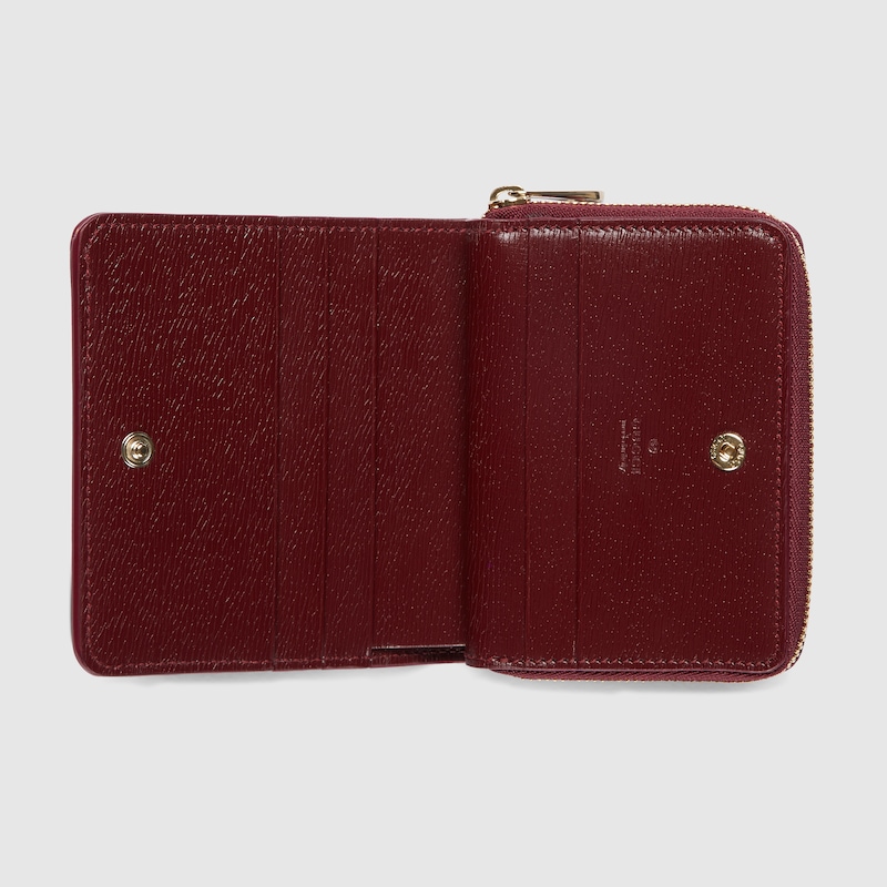 Mini zip wallet with Gucci script
