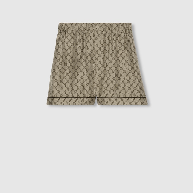 GG Supreme Print Silk Shorts GG Supreme Print Silk Shorts