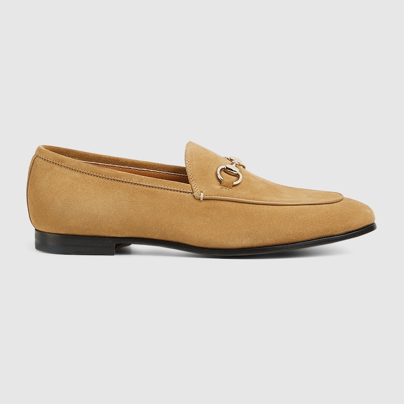 Gucci Jordaan Horsebit Suede Loafers In Brown