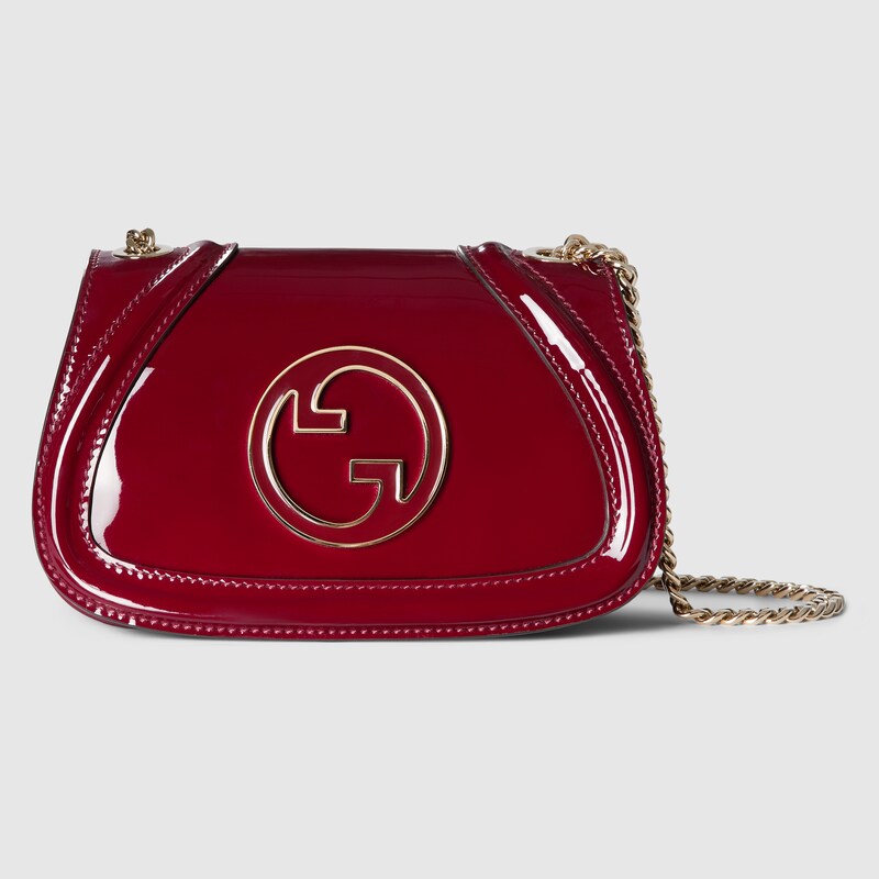 Gucci Blondie Mini Leather Shoulder Bag In Red