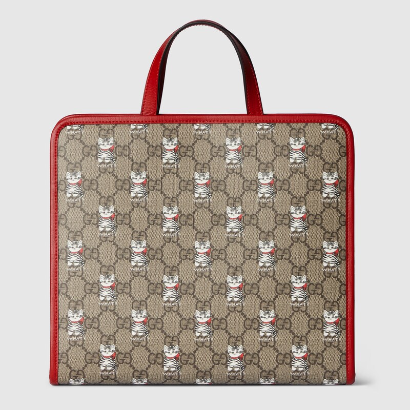 Gucci Printed Gg Tote Bag In Beige