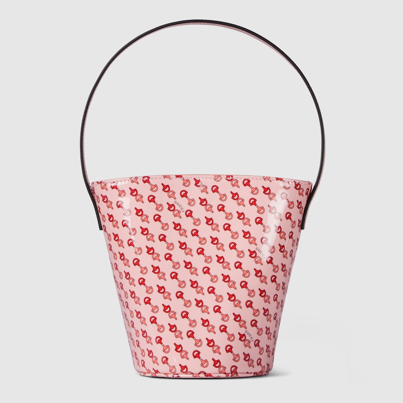 Gucci Printed Bucket Bag In Pink