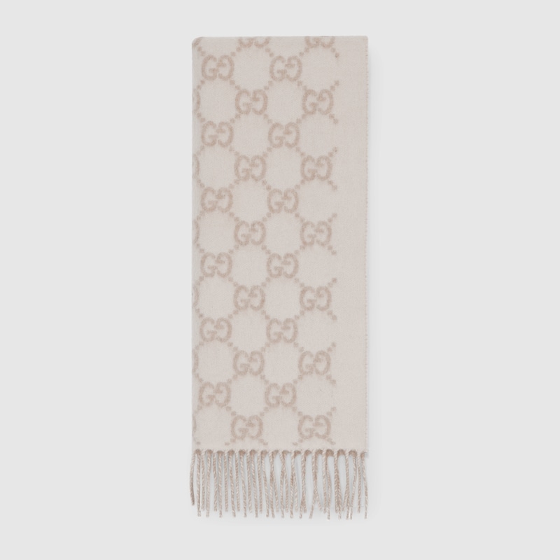 Gucci Gg Cashmere Shawl In White