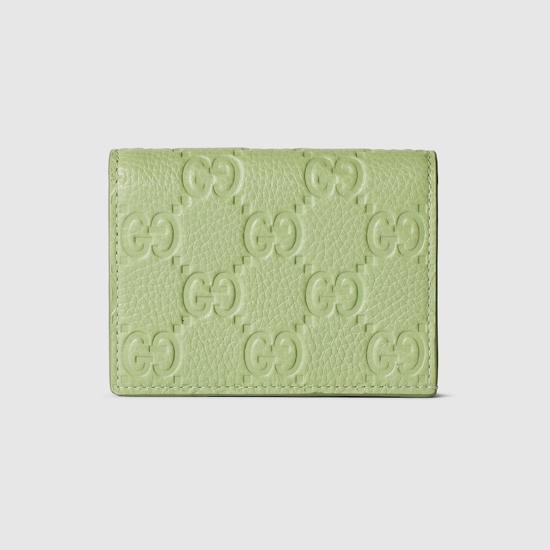 Shop Gucci Gg Emblem Mini Wallet In Green