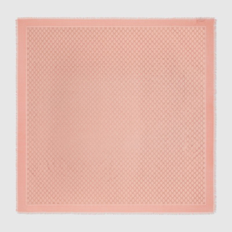Gucci Gg Wool Shawl In Pink