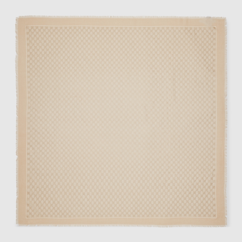 Gucci Gg Wool Shawl In Neutral